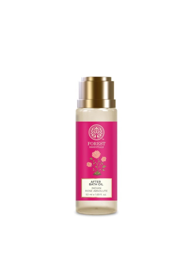 Forest Essentials After Bath Oil Indian Rose | After Shower on Wet Skin | Keeps Skin Hydrated | For Lightly Scented & Soft Skin | For Daily Use 50ml - Image 1